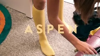 Aspen shows her little tits